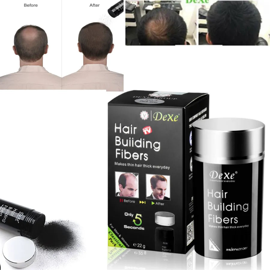 Fibras Capilares Dexe 22g | Maquillaje Capilar para Calvicie y Cabello Fino | Resultado Natural e Instantáneo | Resistente al Agua y Viento