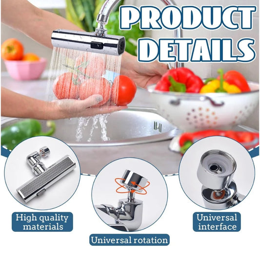 Grifo Giratorio 720° Multifunción | 4 Modos de Salida de Agua, Ahorro del 50% y Filtro Purificador Integrado