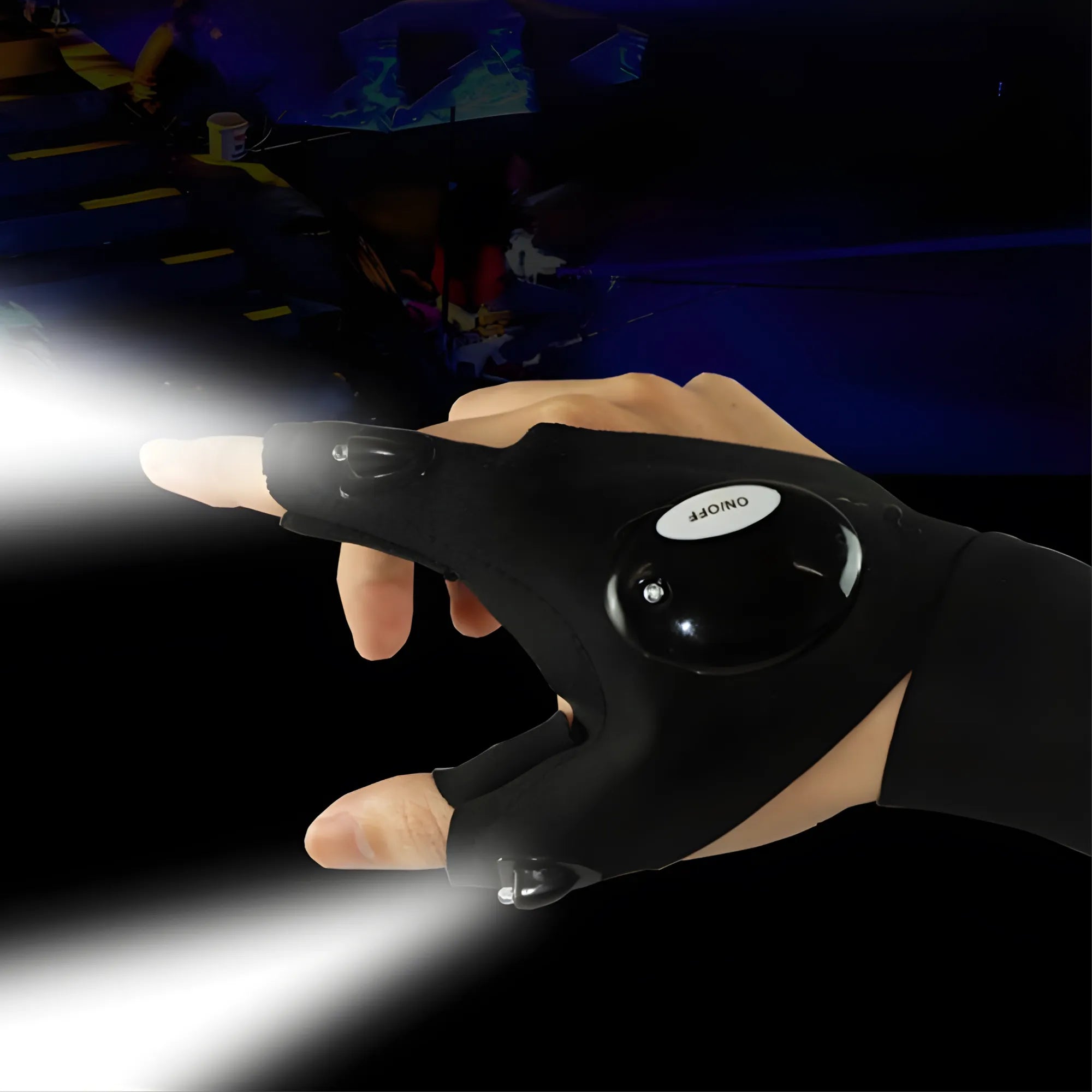 Guante con Luz LED Manos Libres | Linterna Integrada para Pesca, Camping y Reparaciones, Ajustable y Transpirable (1 Unidad)