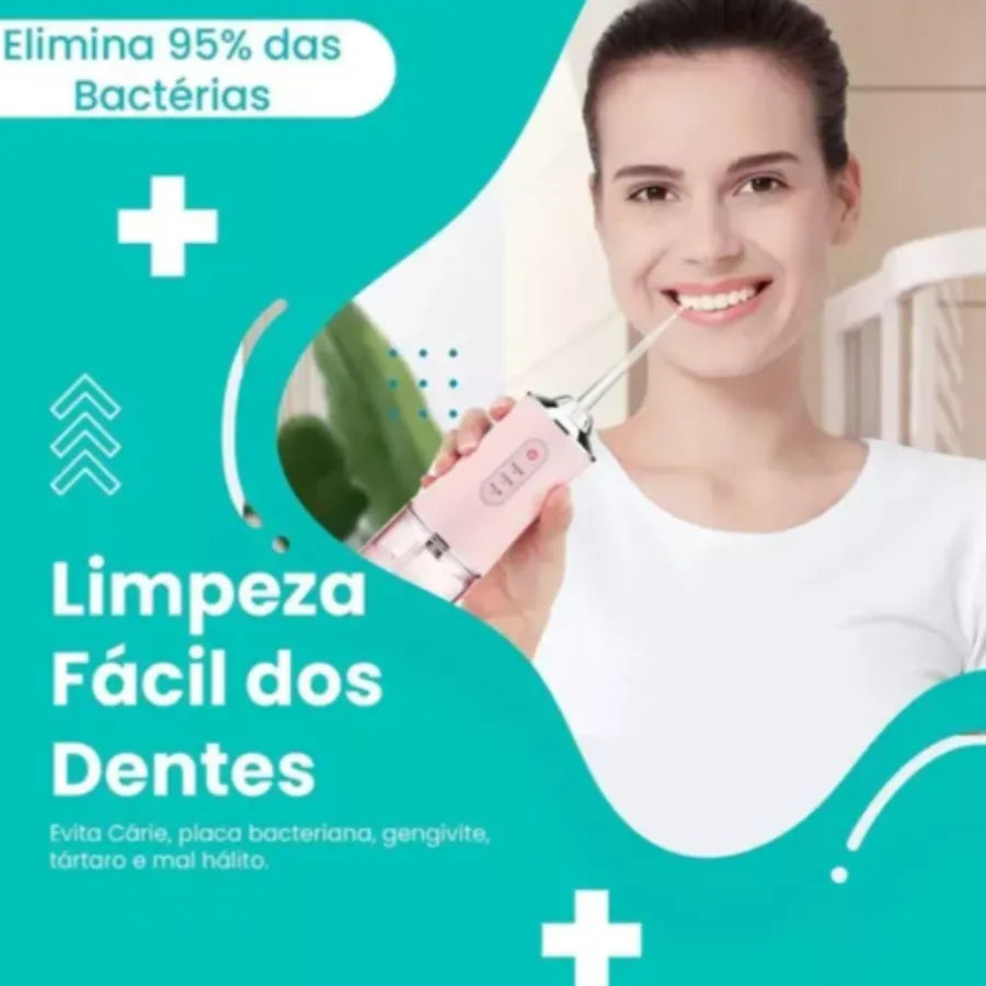 Irrigador Bucal Eléctrico Portátil 220ml | Limpiador de Dientes de Alta Presión IPX7 | 3 Modos de Uso y Carga USB | Ideal para Ortodoncia
