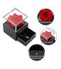 Rosa Eterna Preservada en Mini Joyero de Lujo | Set con Collar de Corazón Gemas Mixtas | Regalo Romántico para Aniversario, Cumpleaños y Día de la Madre | Caja de Terciopelo Elegante