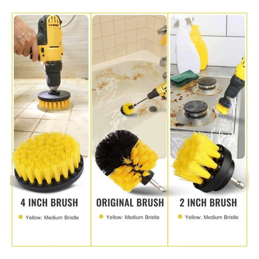 Kit de 12 Cepillos y Esponjas para Taladro Eléctrico | Juego de Limpieza Profunda Multiusos para Baños, Cocinas y Autos | Pulidor y Estropajo con Vástago Universal 1/4" | No Raya Superficies