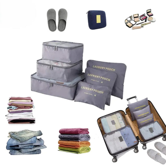 Set Kit Organizador de Viaje 6 Piezas | Cubos de Embalaje en Tela Oxford Duradera para Maletas y Equipaje de Mano