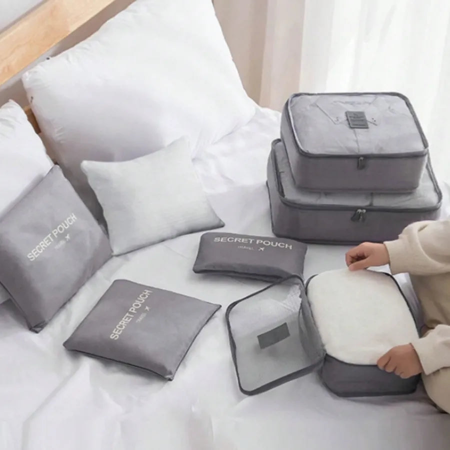 Set Kit Organizador de Viaje 6 Piezas | Cubos de Embalaje en Tela Oxford Duradera para Maletas y Equipaje de Mano