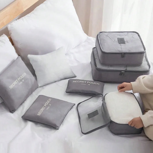 Set Kit Organizador de Viaje 6 Piezas | Cubos de Embalaje en Tela Oxford Duradera para Maletas y Equipaje de Mano