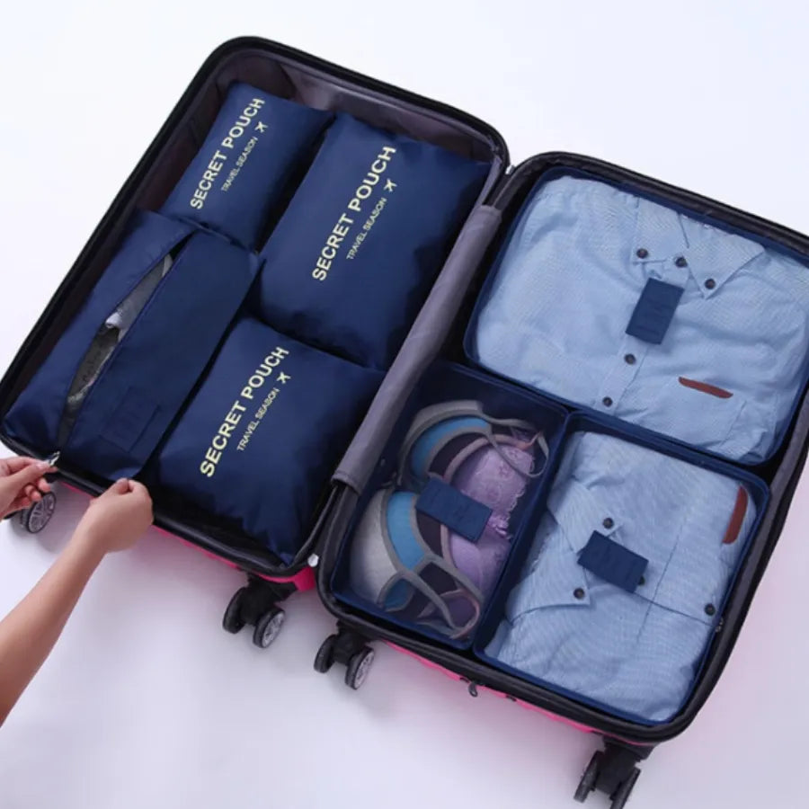 Set Kit Organizador de Viaje 6 Piezas | Cubos de Embalaje en Tela Oxford Duradera para Maletas y Equipaje de Mano