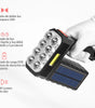 Linterna Solar Recargable de 8 LEDs + Luz Lateral COB | Lámpara Multifuncional 20W de Largo Alcance | Carga Dual USB/Solar e Impermeable | Ideal para Camping, Emergencias y Hogar
