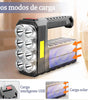 Linterna Solar Recargable de 8 LEDs + Luz Lateral COB | Lámpara Multifuncional 20W de Largo Alcance | Carga Dual USB/Solar e Impermeable | Ideal para Camping, Emergencias y Hogar