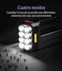 Linterna Solar Recargable de 8 LEDs + Luz Lateral COB | Lámpara Multifuncional 20W de Largo Alcance | Carga Dual USB/Solar e Impermeable | Ideal para Camping, Emergencias y Hogar