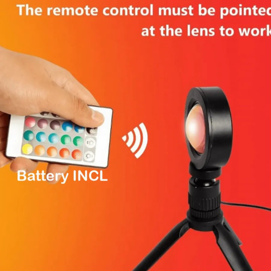 Lámpara de Puesta de Sol Inteligente Nexiora | Proyector Sunset con App y Control Remoto | 16 Colores RGB Ilimitados | Sincronización con Música y Micrófono | Temporizador Programable | Ideal para TikTok, YouTube y Decoración Estética