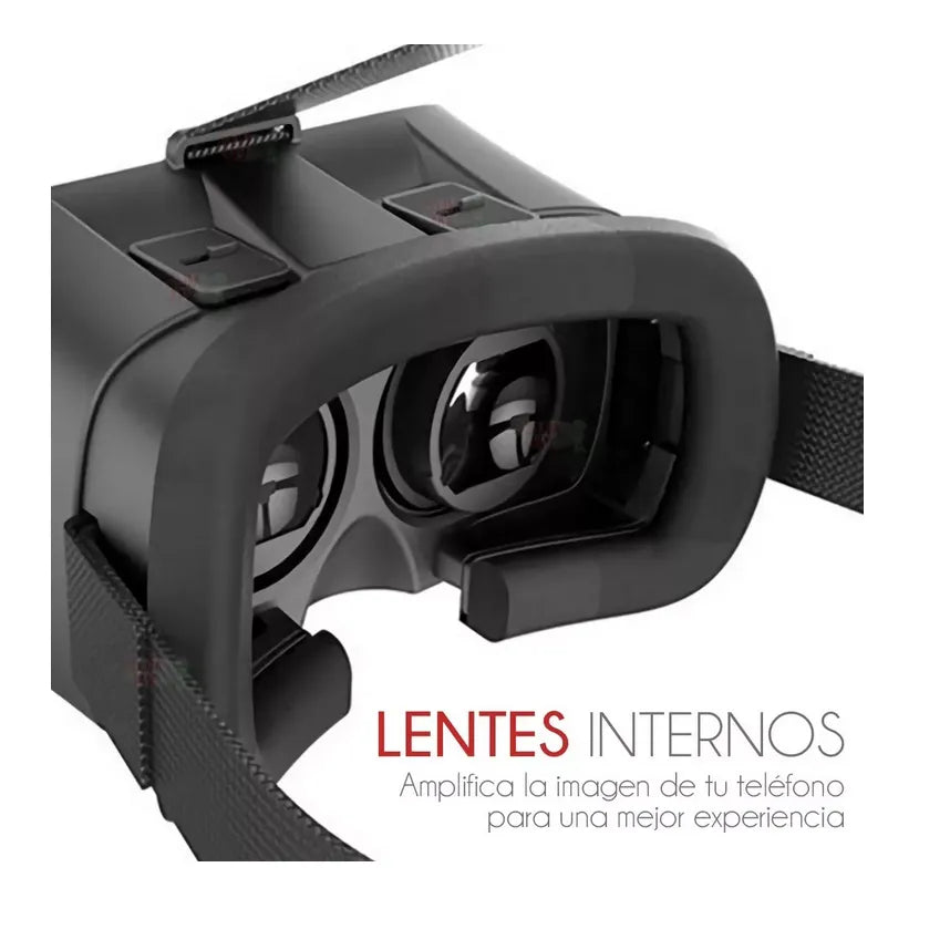 Lentes VR Box de Realidad Virtual 3D | Visión Inmersiva para iOS y Android, Lentes Ajustables y Ventana para Realidad Aumentada