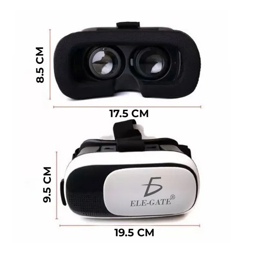 Lentes VR Box de Realidad Virtual 3D | Visión Inmersiva para iOS y Android, Lentes Ajustables y Ventana para Realidad Aumentada
