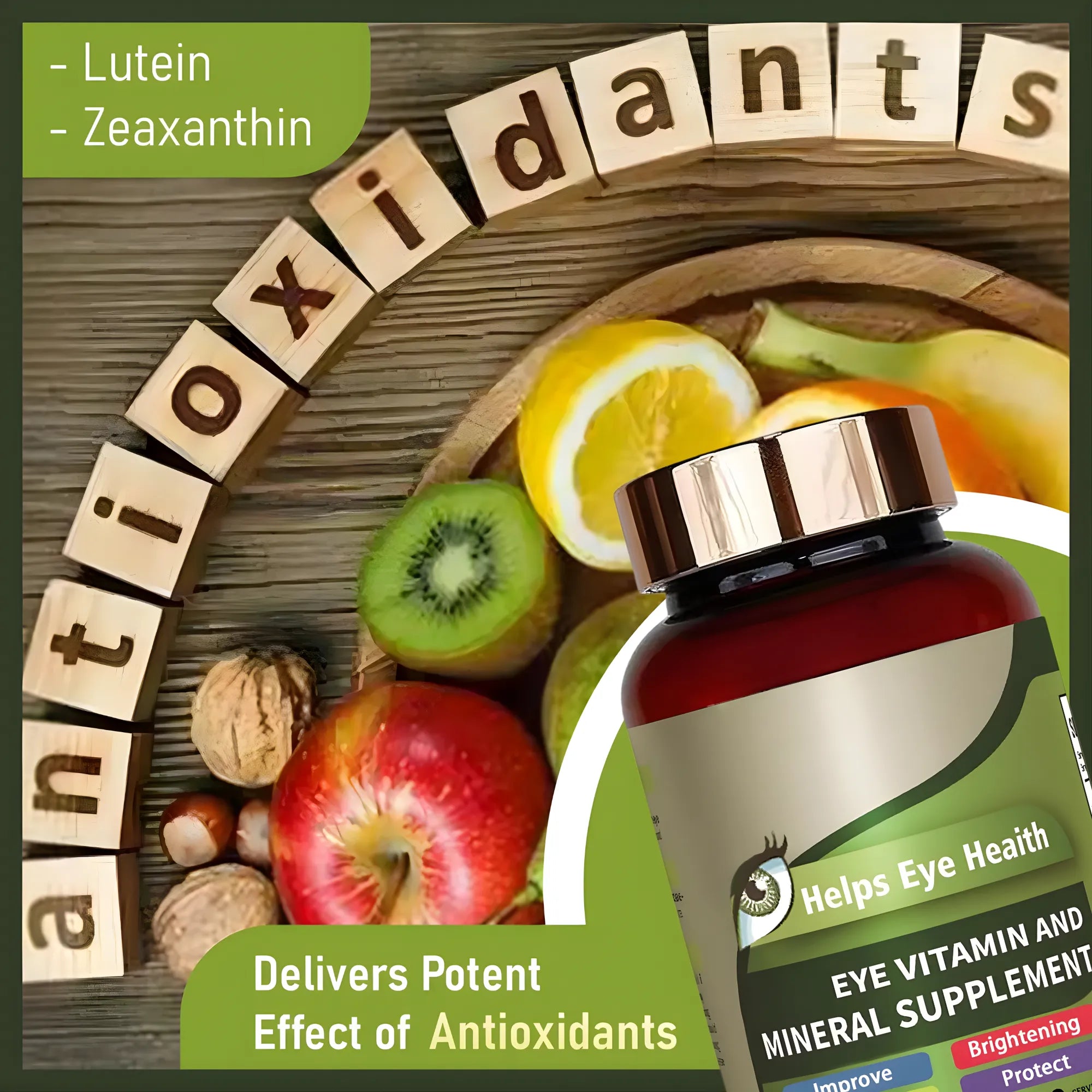 Suplemento de Luteína y Zeaxantina 90 Cápsulas | Vitaminas Oculares C, E y Zinc | Protección contra Luz Azul y Fatiga Ocular por Pantallas | Apoyo Antioxidante para Ojos Secos y Salud Visual