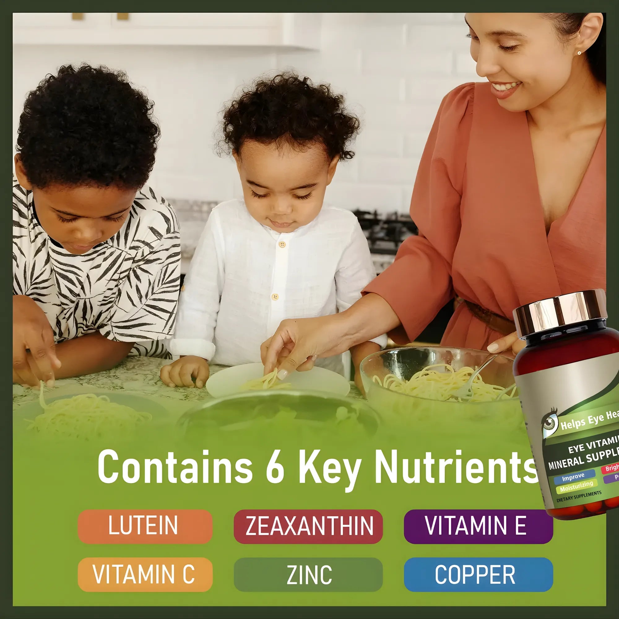 Suplemento de Luteína y Zeaxantina 90 Cápsulas | Vitaminas Oculares C, E y Zinc | Protección contra Luz Azul y Fatiga Ocular por Pantallas | Apoyo Antioxidante para Ojos Secos y Salud Visual