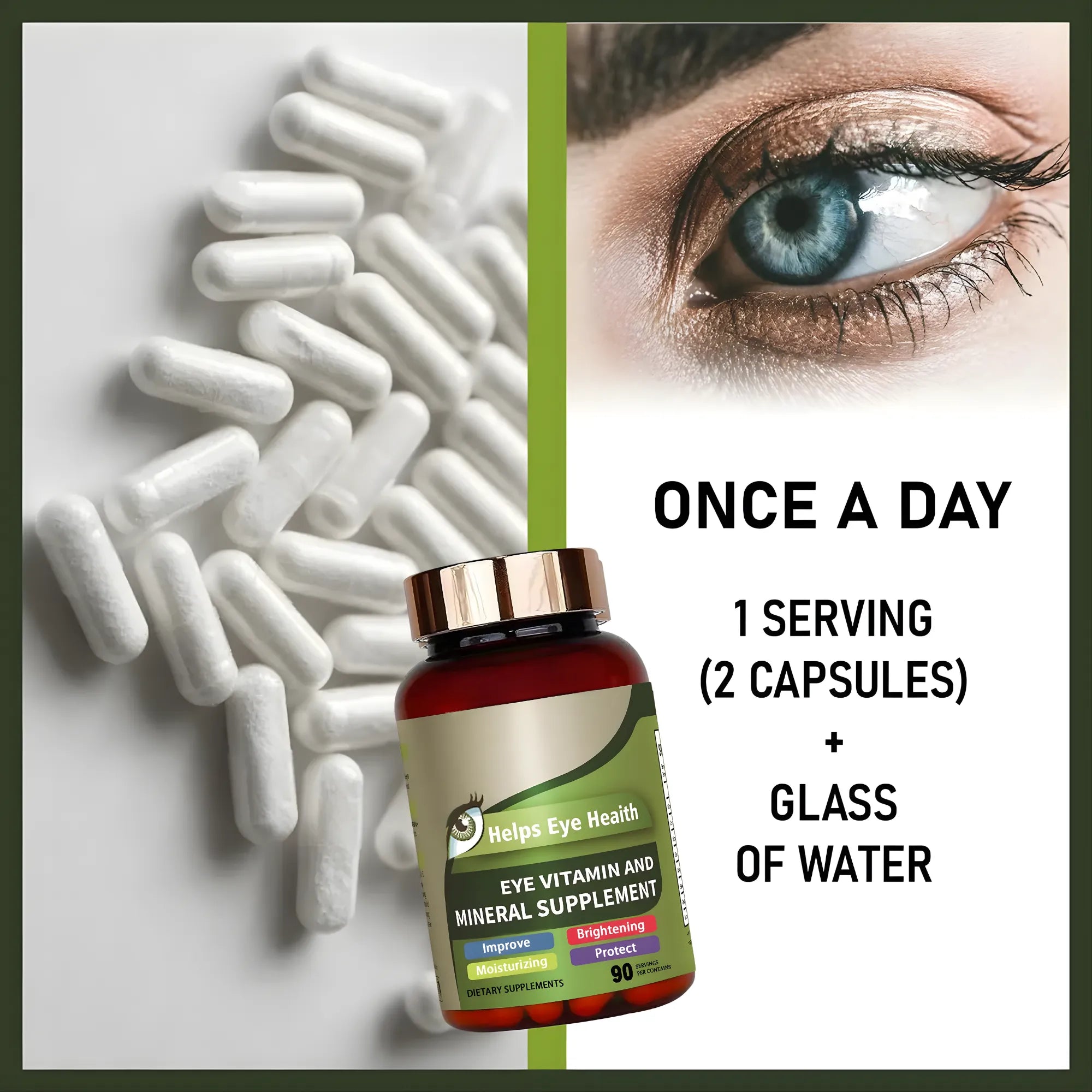 Suplemento de Luteína y Zeaxantina 90 Cápsulas | Vitaminas Oculares C, E y Zinc | Protección contra Luz Azul y Fatiga Ocular por Pantallas | Apoyo Antioxidante para Ojos Secos y Salud Visual