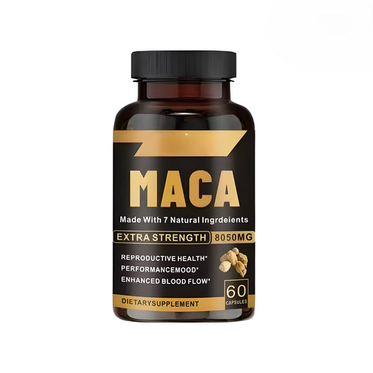 Suplemento Maca Negra Complex 8050mg | Fórmula 7 en 1 con Ashwagandha, Tribulus y Shilajit | Potenciador de Energía, Masa Muscular y Bienestar General | Fórmula de Alta Absorción para Hombres y Mujeres | 60 Cápsulas Veganas