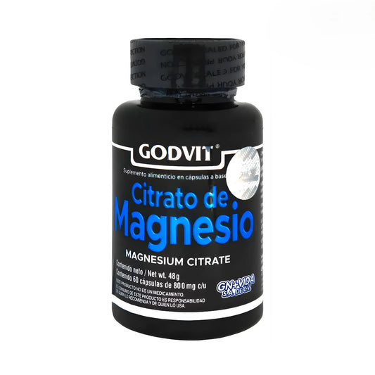 Citrato de Magnesio 800 mg Certificado COFEPRIS | 60 Cápsulas de Alta Pureza | Apoyo para Relajación Muscular, Sueño Reparador y Energía | Sin Aditivos