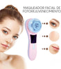 Masajeador Facial Rejuvenecedor de Fotón Nexiora | Dispositivo de Terapia de Luz LED Roja y Azul con Masaje Térmico 45°C | Tratamiento Anti-Arrugas, Lifting y Estimulador de Colágeno | Cuidado Facial Portátil y Ergonómico