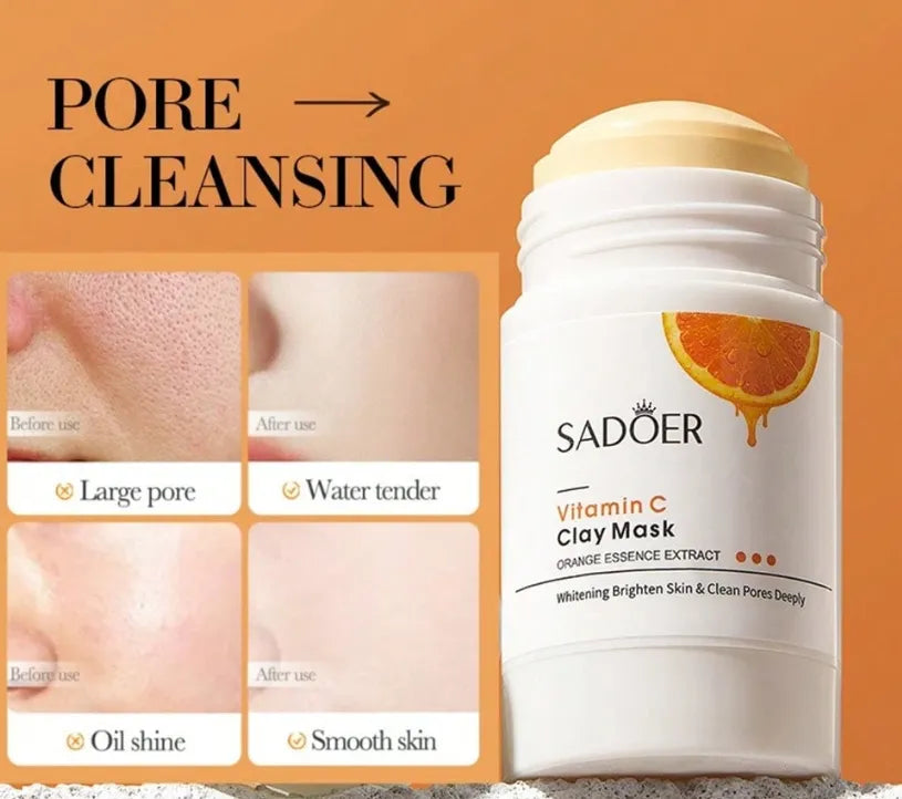 Mascarilla Facial en Barra Vitamina C | Arcilla Purificante, Control de Grasa y Efecto Iluminador Anti-Manchas