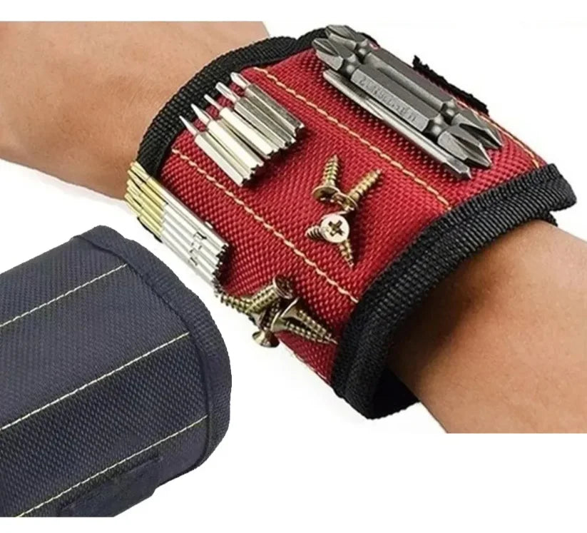 Muñequera Magnética de Alta Potencia | Tercera Mano para Tornillos y Herramientas, Ajuste con Velcro Universal