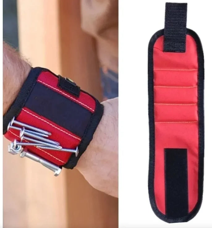 Muñequera Magnética de Alta Potencia | Tercera Mano para Tornillos y Herramientas, Ajuste con Velcro Universal