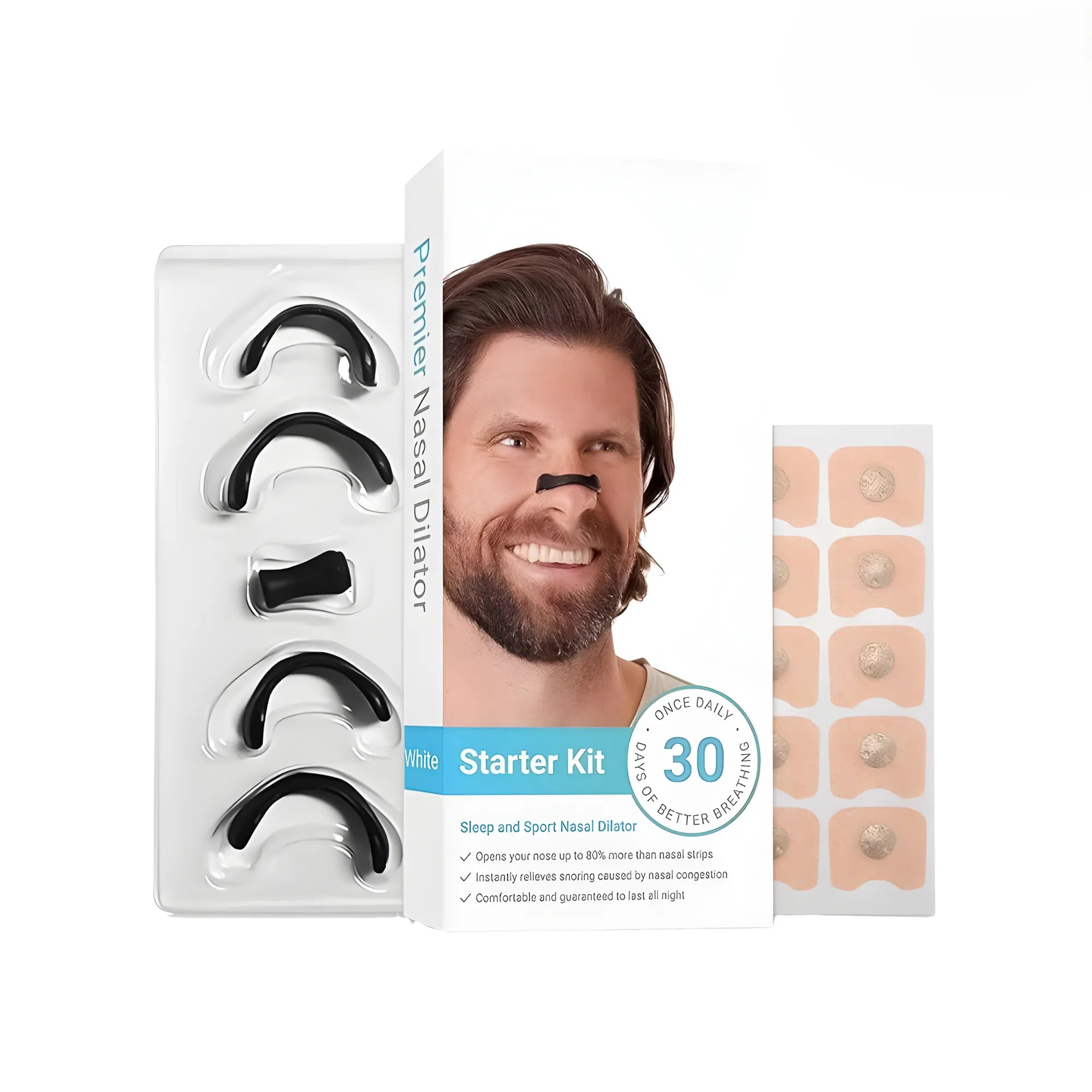Kit de Dilatadores Nasales Magnéticos Antironquidos | Tiras para Mejora de Respiración y Rendimiento Deportivo | Silicona Médica Reutilizable