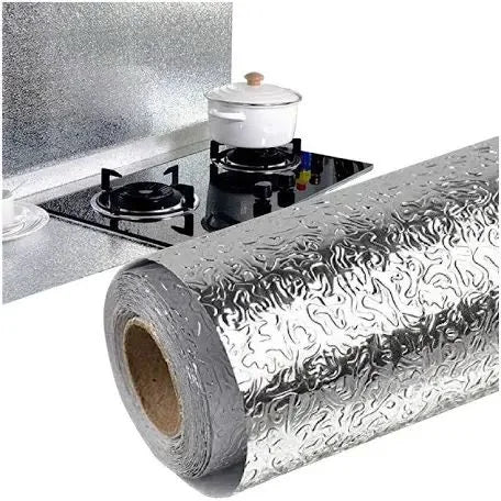 Papel Aluminio Autoadhesivo CocinaNova 3m | Revestimiento Antimanchas, Resistente al Calor y Grasa para Paredes y Muebles