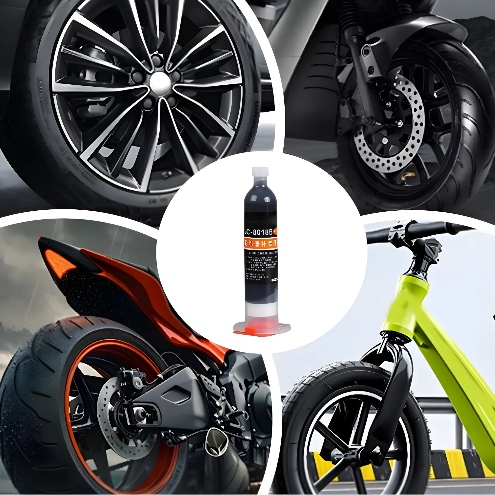 Pegamento para Reparación de Neumáticos 50ml | Sellador de Alta Resistencia e Impermeable | Curado Rápido para Emergencias en Auto y Moto