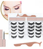 Kit de 10 Pares de Pestañas Magnéticas 3D con Delineador y Pinza | Sin Pegamento, Reutilizables e Impermeables para Mirada Intensa