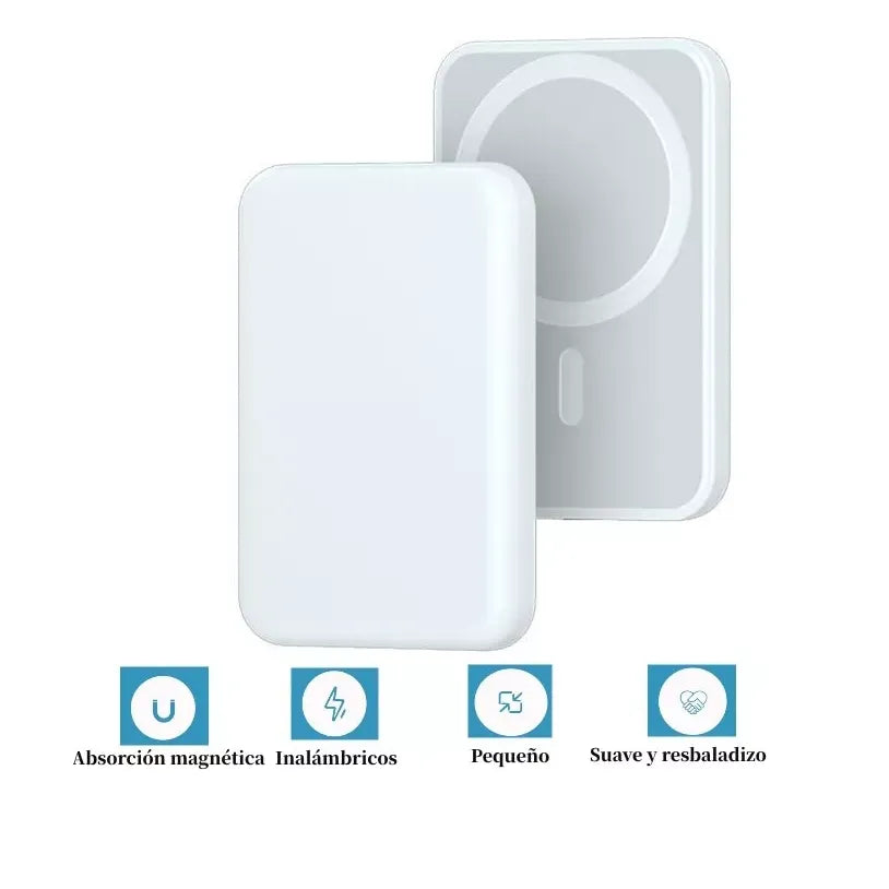 Powerbank MagSafe 5000mAh para iPhone 12/13/14/15 | Cargador Portátil Inalámbrico de Carga Rápida 18W | Batería Magnética con Pantalla LED y Protección Inteligente