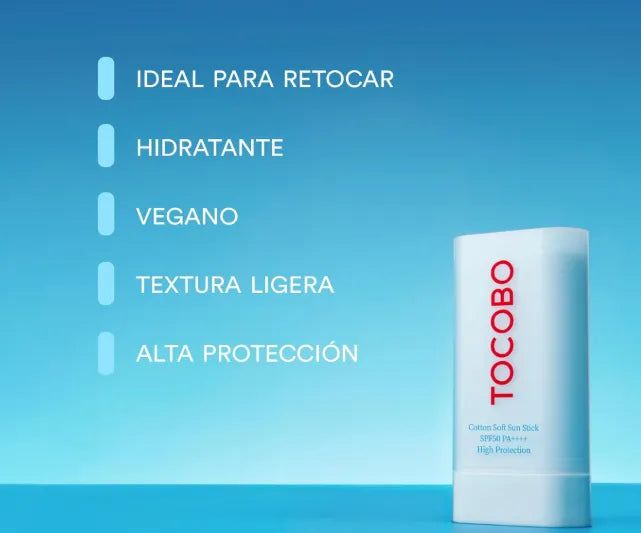 Protector Solar en Barra Tocobo SPF50+ PA++++ | Acabado Mate Sedoso y No Pegajoso | Sun Stick Vegano de Alta Portabilidad 19g | Tecnología Coreana K-Beauty Original | Protección UV Avanzada Nexiora