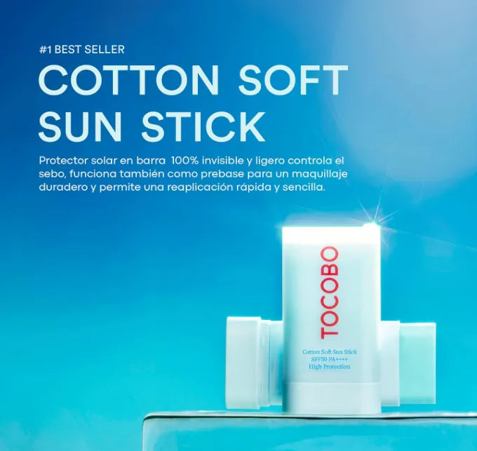 Protector Solar en Barra Tocobo SPF50+ PA++++ | Acabado Mate Sedoso y No Pegajoso | Sun Stick Vegano de Alta Portabilidad 19g | Tecnología Coreana K-Beauty Original | Protección UV Avanzada Nexiora
