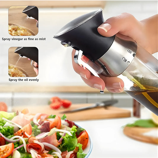 Pulverizador de Aceite y Vinagre 2 en 1 Nexiora | Botella Dual de 200ml con Boquillas Independientes | Atomizador de Precisión para Cocina Saludable | Material Grado Alimenticio Transparente
