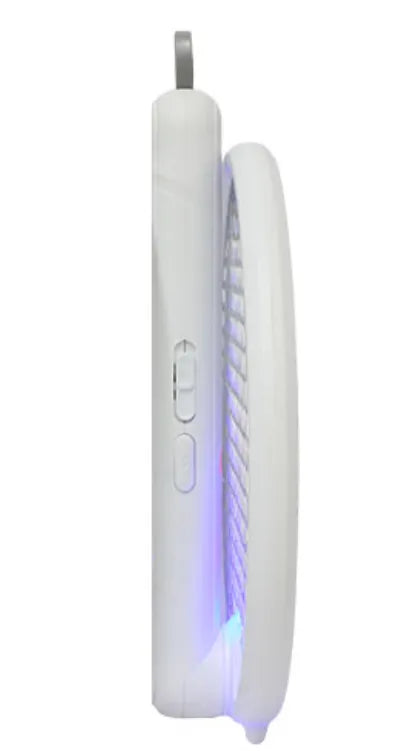 Raqueta Eléctrica Mata Mosquitos 2 en 1 | Trampa de Luz LED Púrpura 3000V | Diseño Plegable Recargable USB | Eliminador de Insectos Sin Químicos