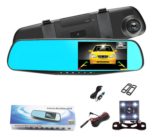 Cámara Espejo Retrovisor Inteligente Nexiora | Pantalla Táctil HD Grabación Frontal | Cámara De Reversa Visión Nocturna | Dashcam Seguridad Auto Kit Universal