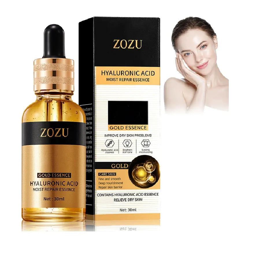 Serum Hidratante Gold 24k y Colágeno | Rejuvenecedor Facial con Ácido Hialurónico, Nutrición Profunda y Efecto Firmeza