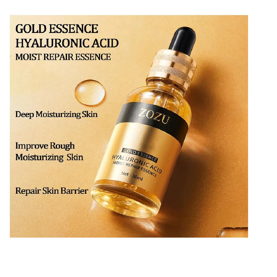 Serum Hidratante Gold 24k y Colágeno | Rejuvenecedor Facial con Ácido Hialurónico, Nutrición Profunda y Efecto Firmeza