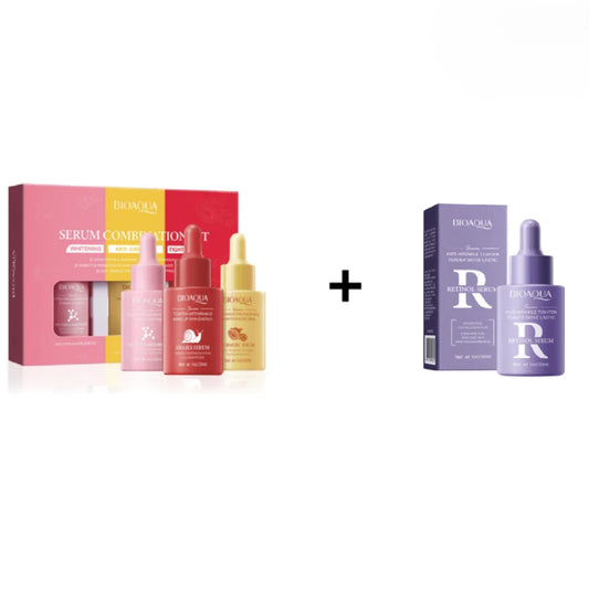 Kit 4 Serums Antiedad Retinol | Tratamiento Rejuvenecedor Intensivo, Corrector de Arrugas y Renovador Celular Facial