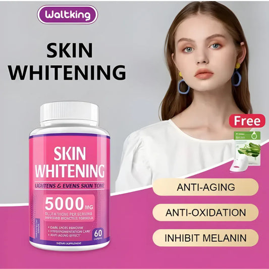 Suplemento Blanqueador de Piel con Glutatión 60 Cápsulas | Tratamiento para Manchas Oscuras e Hiperpigmentación | Potente Antioxidante para Tono de Piel Radiante | Apoyo Inmunológico y Salud Celular | Fórmula de Belleza Integral Nexiora