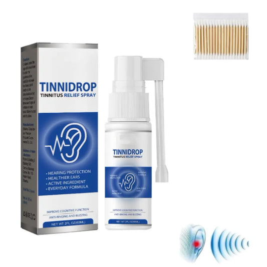 Tinnidrop Spray Limpiador de Oídos | Alivio Natural del Zumbido (Tinnitus), Mejora la Circulación y Salud Auditiva