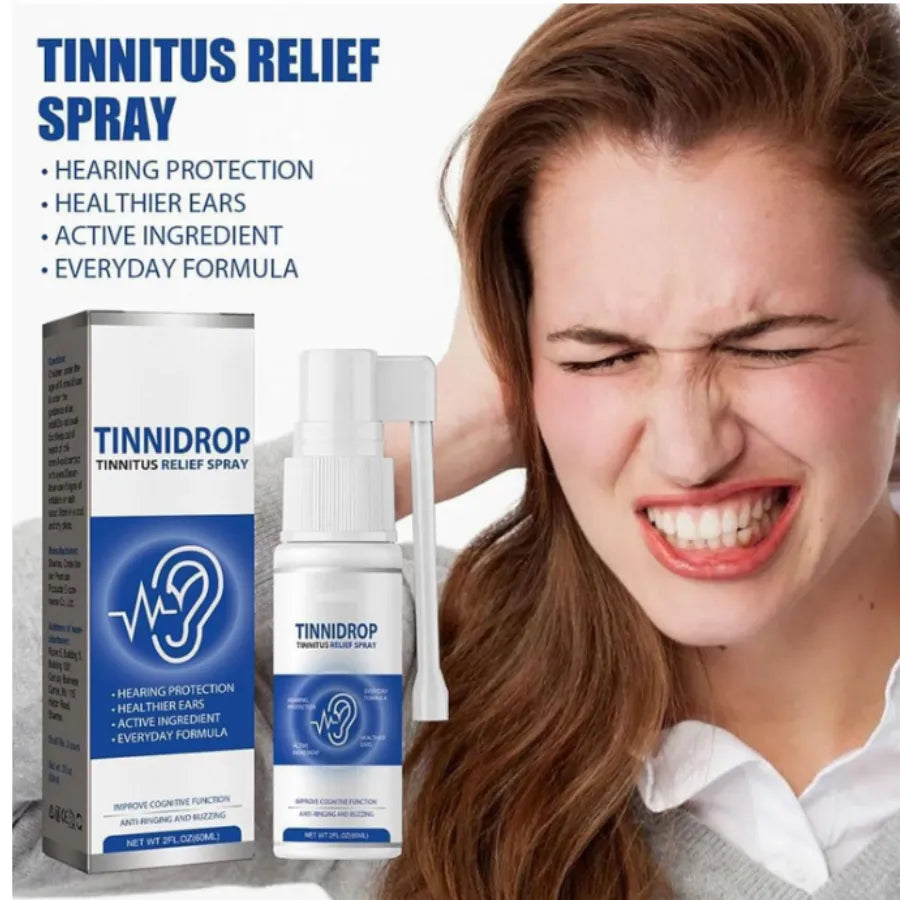 Tinnidrop Spray Limpiador de Oídos | Alivio Natural del Zumbido (Tinnitus), Mejora la Circulación y Salud Auditiva