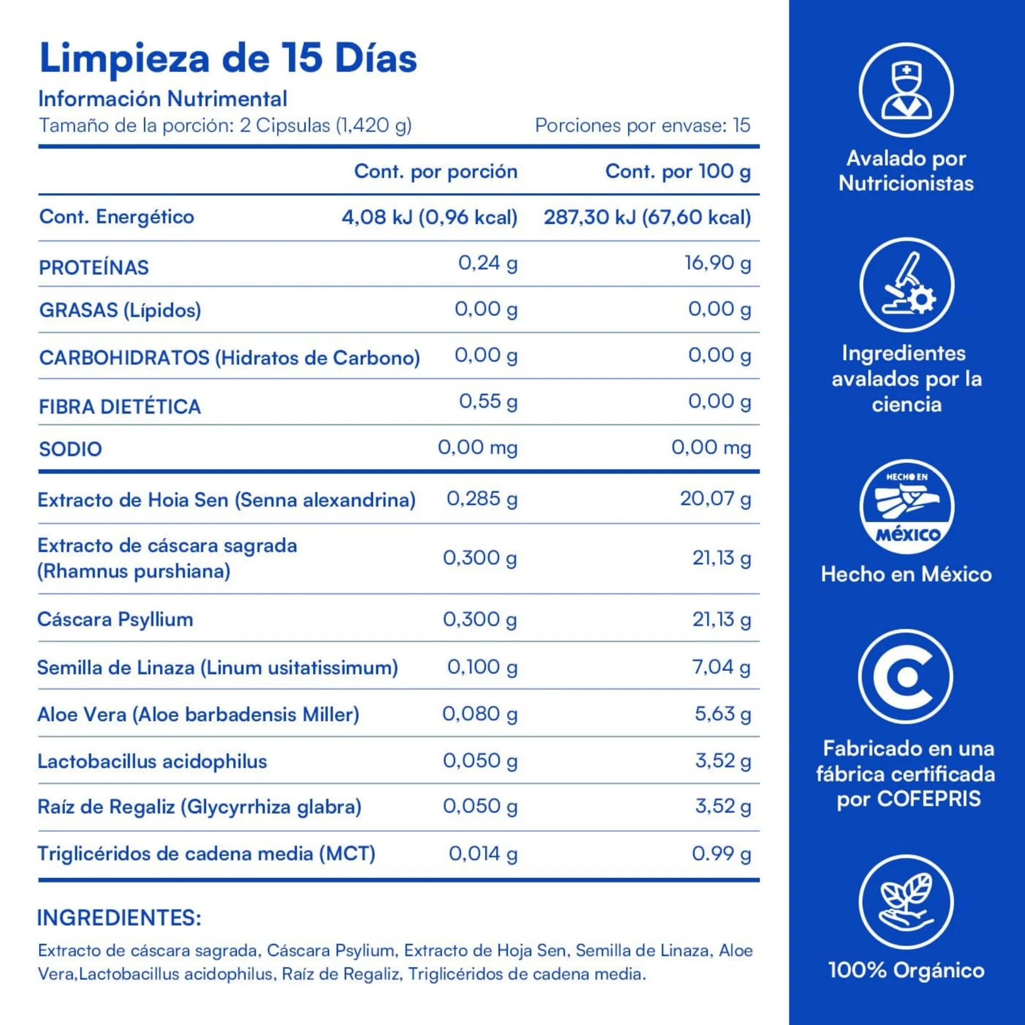 Suplemento Zesty Cleanse 15 Días | Limpieza Digestiva Natural 30 Cápsulas | Detox Vegetal para Bienestar Intestinal y Sensación de Ligereza | Fórmula de Origen Natural