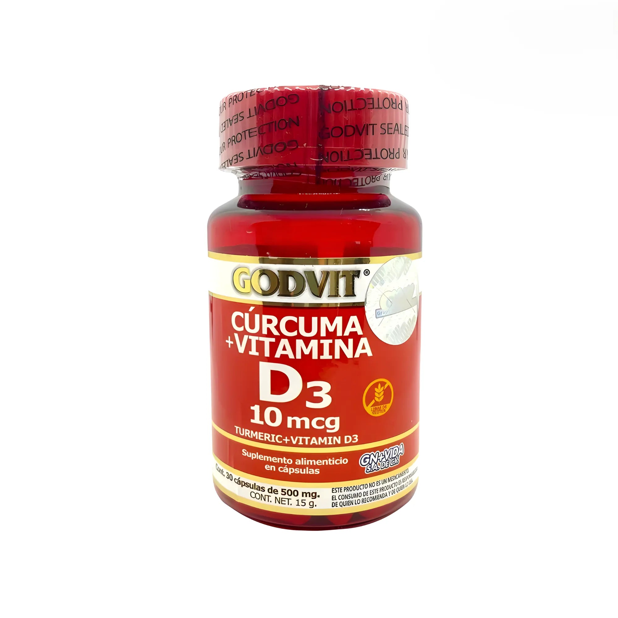 Cúrcuma con Vitamina D3 Certificado COFEPRIS | 30 Cápsulas de 500mg | Potente Antiinflamatorio y Antioxidante Natural | Apoyo para Articulaciones, Huesos e Inmunidad