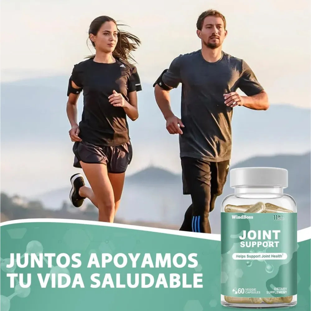 Suplemento Joint Support Windboss 60 Tabletas | Complejo para Salud Articular con Glucosamina, Condroitina y MSM | Colágeno Tipo II para Regeneración de Cartílago | Con Cúrcuma y Bromelina Antiinflamatoria