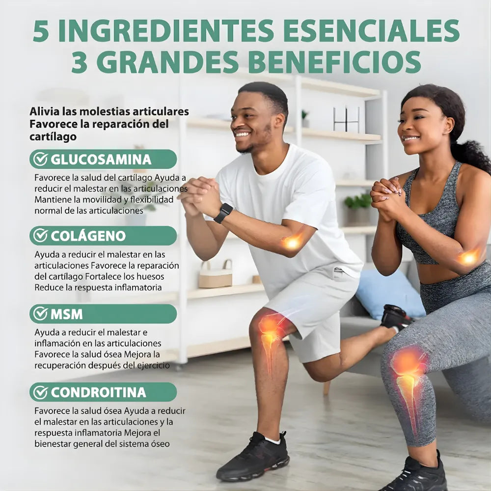 Suplemento Joint Support Windboss 60 Tabletas | Complejo para Salud Articular con Glucosamina, Condroitina y MSM | Colágeno Tipo II para Regeneración de Cartílago | Con Cúrcuma y Bromelina Antiinflamatoria