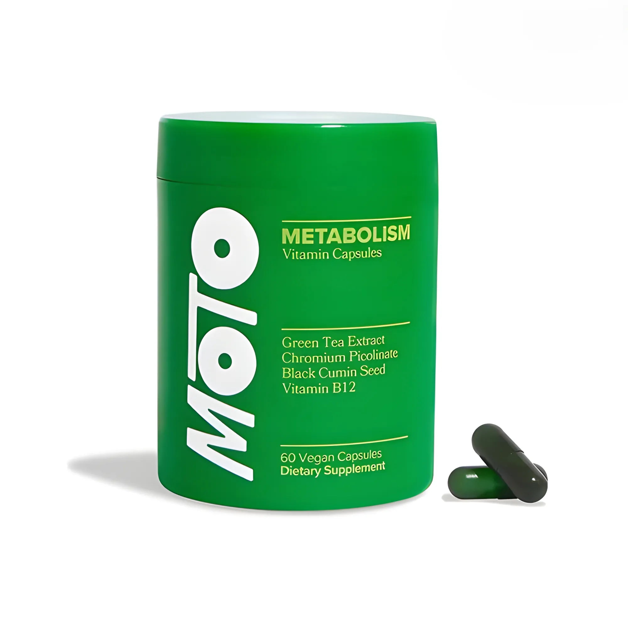 Suplemento MOTO Metabolismo 60 Cápsulas | Activador Natural de Energía y Quema de Grasa para Mujeres | Con Té Verde y Vitamina B12 | Control de Antojos y Apoyo Metabólico | Fórmula 100% Vegana