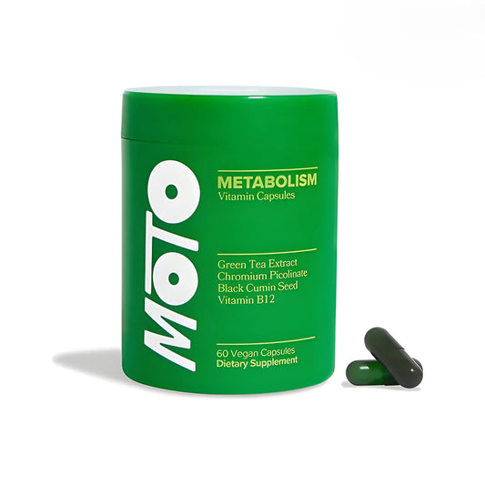 Suplemento MOTO Metabolismo 60 Cápsulas | Activador Natural de Energía y Quema de Grasa para Mujeres | Con Té Verde y Vitamina B12 | Control de Antojos y Apoyo Metabólico | Fórmula 100% Vegana