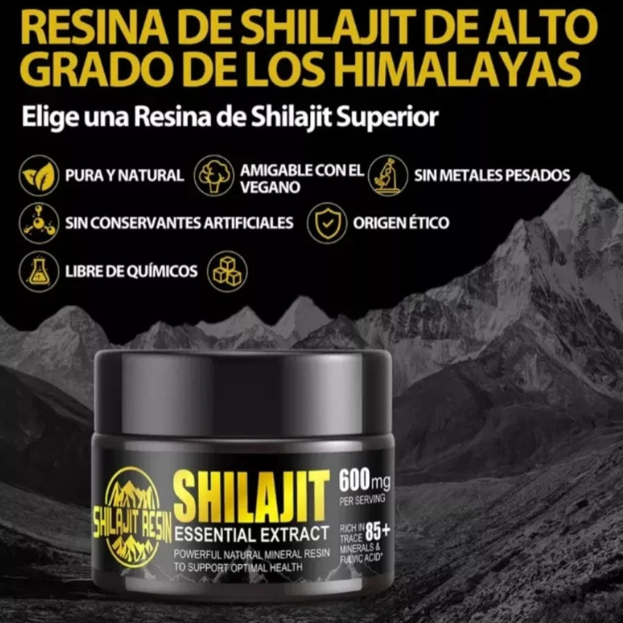Shilajit Puro en Resina 50g | Superalimento del Himalaya, Energía Natural, Foco Mental y Apoyo Inmunológico