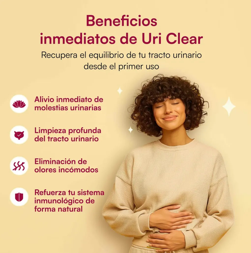 Suplemento Uri Clear 30 Cápsulas | Fórmula Natural con D-Manosa y Arándano Rojo | Soporte para Tracto Urinario, Equilibrio del pH y Frescura Íntima Femenina | Enriquecido con Vitamina C