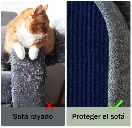 Tapete Rascador para Gatos Autoadhesivo 40cm x 1m | Protector de Muebles y Sofás contra Arañazos | Alfombrilla Ecológica Recortable y Reutilizable | Solución Anti-Estrés para Gatos y Armonía en el Hogar | Color Gris